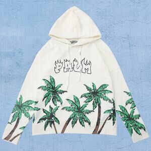Palm Angels Men's White Hoodie